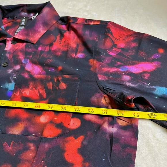 Lululemon Team Canada Button Up Shirt Men's M Black Ethereal Orbs Space Dust Oui - Picture 8 of 10